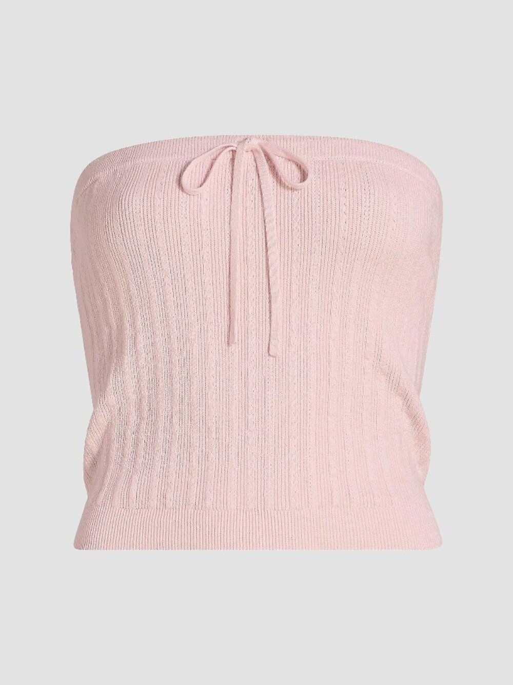 Reformation Womens XL Zazie Knit Strapless Tube Top Pink Bow Detail NWT
